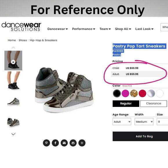 NEW in Box Pastry Pop Tart Sneakers PA15100 Black Glitter Size 6.5 SAME DAY SHIP - Picture 7 of 8